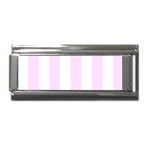 Vertical Stripes - White and Pale Thistle Violet Superlink Italian Charm (9mm)