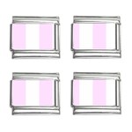 Vertical Stripes - White and Pale Thistle Violet 9mm Italian Charm (4 pack)