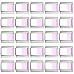 Vertical Stripes - White and Pale Thistle Violet 9mm Italian Charm (25 pack)