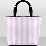 Vertical Stripes - White and Pale Thistle Violet Bucket Bag
