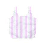 Vertical Stripes - White and Pale Thistle Violet Full Print Recycle Bag (S)