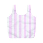 Vertical Stripes - White and Pale Thistle Violet Full Print Recycle Bag (M)