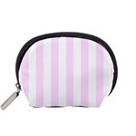 Vertical Stripes - White and Pale Thistle Violet Accessory Pouch (Small)
