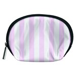 Vertical Stripes - White and Pale Thistle Violet Accessory Pouch (Medium)
