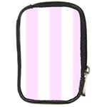 Vertical Stripes - White and Pale Thistle Violet Compact Camera Leather Case