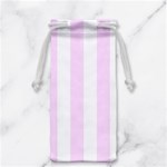 Vertical Stripes - White and Pale Thistle Violet Jewelry Bag