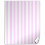 Vertical Stripes - White and Pale Thistle Violet Canvas 11  x 14 