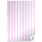 Vertical Stripes - White and Pale Thistle Violet Canvas 12  x 18 