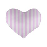 Vertical Stripes - White and Pale Thistle Violet Standard 16  Premium Heart Shape Cushion