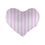 Vertical Stripes - White and Pale Thistle Violet Standard 16  Premium Flano Heart Shape Cushion