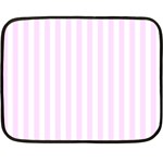 Vertical Stripes - White and Pale Thistle Violet Fleece Blanket (Mini)