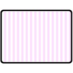 Vertical Stripes - White and Pale Thistle Violet Fleece Blanket (Large) (One Side)