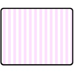 Vertical Stripes - White and Pale Thistle Violet Fleece Blanket (Medium) (One Side)