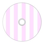 Vertical Stripes - White and Pale Thistle Violet CD Wall Clock