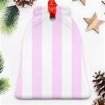 Vertical Stripes - White and Pale Thistle Violet Ornament (Bell)