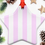 Vertical Stripes - White and Pale Thistle Violet Star Ornament (Two Sides)