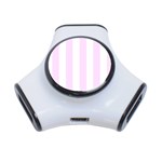Vertical Stripes - White and Pale Thistle Violet Portable USB Hub (One Side)