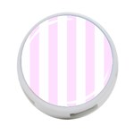 Vertical Stripes - White and Pale Thistle Violet 4-Port USB Hub (Two Sides)