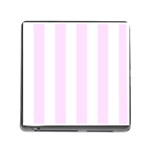 Vertical Stripes - White and Pale Thistle Violet Memory Card Reader (Square)