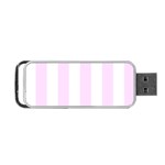 Vertical Stripes - White and Pale Thistle Violet Portable USB Flash (One Side)