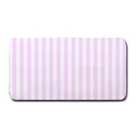 Vertical Stripes - White and Pale Thistle Violet Medium Bar Mat