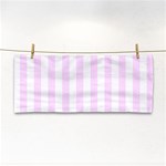 Vertical Stripes - White and Pale Thistle Violet Hand Towel