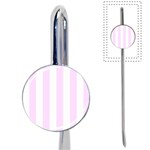Vertical Stripes - White and Pale Thistle Violet Book Mark