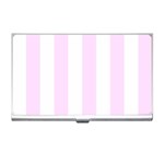 Vertical Stripes - White and Pale Thistle Violet Business Card Holder