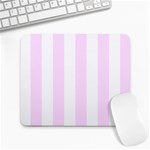 Vertical Stripes - White and Pale Thistle Violet Large Mousepad