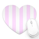 Vertical Stripes - White and Pale Thistle Violet Heart Mousepad