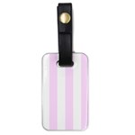 Vertical Stripes - White and Pale Thistle Violet Luggage Tag (One Side)