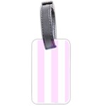 Vertical Stripes - White and Pale Thistle Violet Luggage Tag (Two Sides)