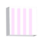Vertical Stripes - White and Pale Thistle Violet 4 x 4  Acrylic Photo Block