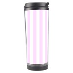 Vertical Stripes - White and Pale Thistle Violet Travel Tumbler