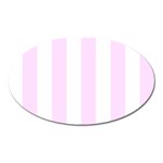 Vertical Stripes - White and Pale Thistle Violet Magnet (Oval)