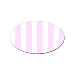 Vertical Stripes - White and Pale Thistle Violet Sticker Oval (100 pack)