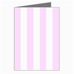 Vertical Stripes - White and Pale Thistle Violet Greeting Card
