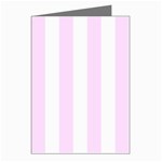 Vertical Stripes - White and Pale Thistle Violet Greeting Cards (Pkg of 8)