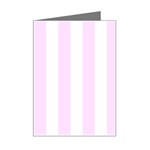 Vertical Stripes - White and Pale Thistle Violet Mini Greeting Card