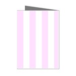 Vertical Stripes - White and Pale Thistle Violet Mini Greeting Cards (Pkg of 8)
