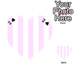 Vertical Stripes - White and Pale Thistle Violet Playing Cards 54 (Heart)