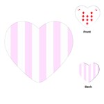 Vertical Stripes - White and Pale Thistle Violet Playing Cards (Heart)