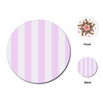 Vertical Stripes - White and Pale Thistle Violet Playing Cards (Round)