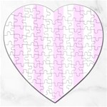 Vertical Stripes - White and Pale Thistle Violet Jigsaw Puzzle (Heart)