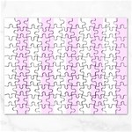 Vertical Stripes - White and Pale Thistle Violet Jigsaw Puzzle (Rectangular)