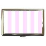 Vertical Stripes - White and Pale Thistle Violet Cigarette Money Case