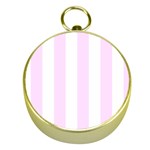 Vertical Stripes - White and Pale Thistle Violet Gold Compass