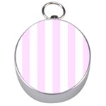 Vertical Stripes - White and Pale Thistle Violet Silver Compass