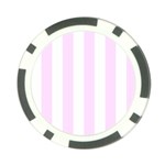 Vertical Stripes - White and Pale Thistle Violet Poker Chip Card Guard
