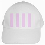 Vertical Stripes - White and Pale Thistle Violet White Cap